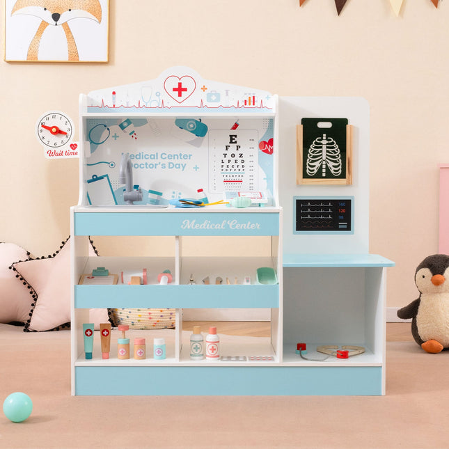Wooden Doctor Playset with Stethoscope for Toddlers over 3 Years Old
