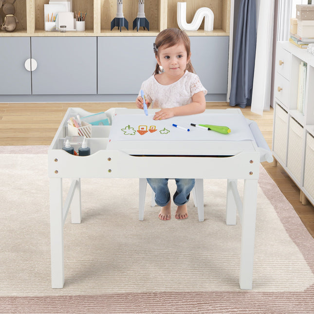 Wooden Kids Multi Activity Play Table with Storage Paper Roll