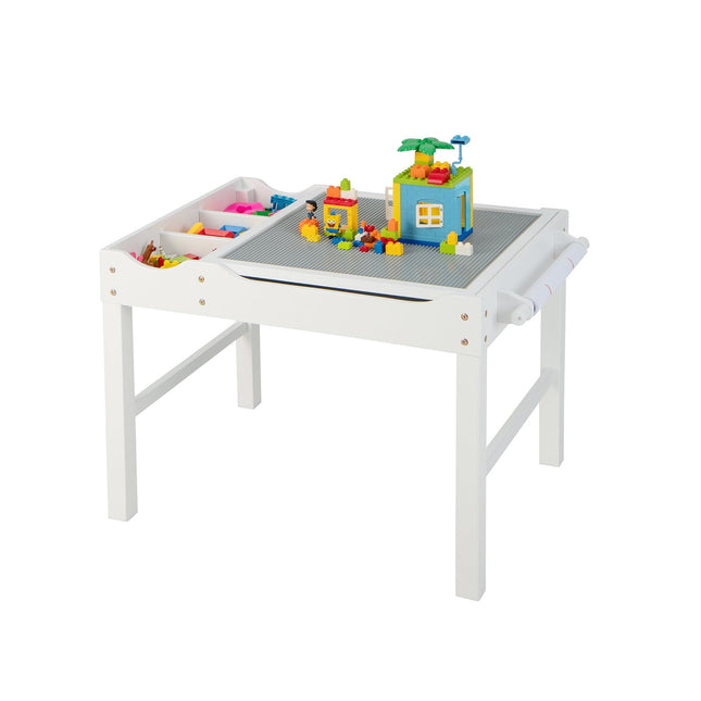 Wooden Kids Multi Activity Play Table with Storage Paper Roll