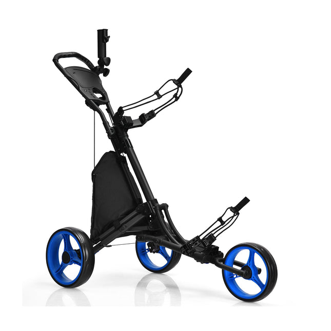 Folding 3 Wheels Golf Push Cart with Bag Scoreboard Adjustable Handle